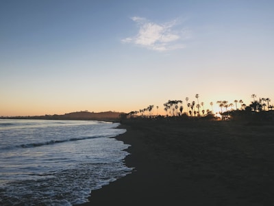 A scenic view of a Senegalese beach at sunset.