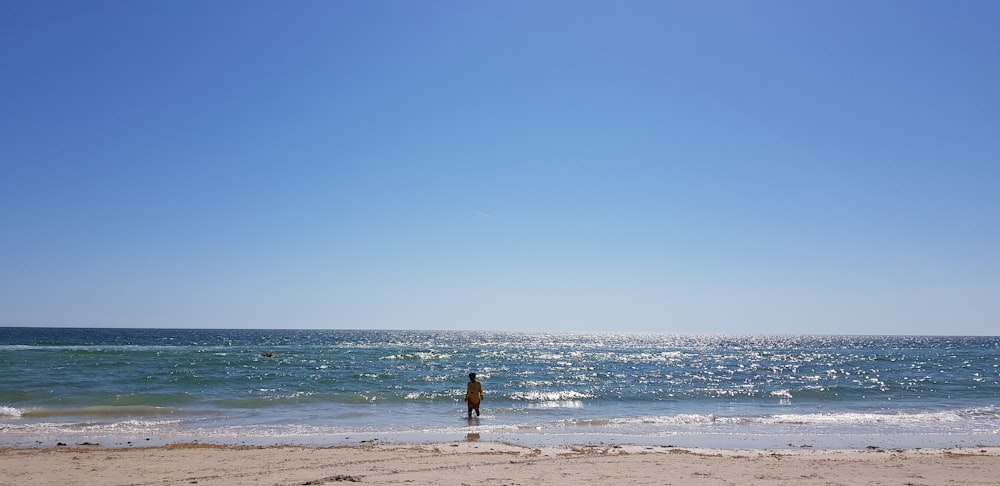 person walking on beach during daytime