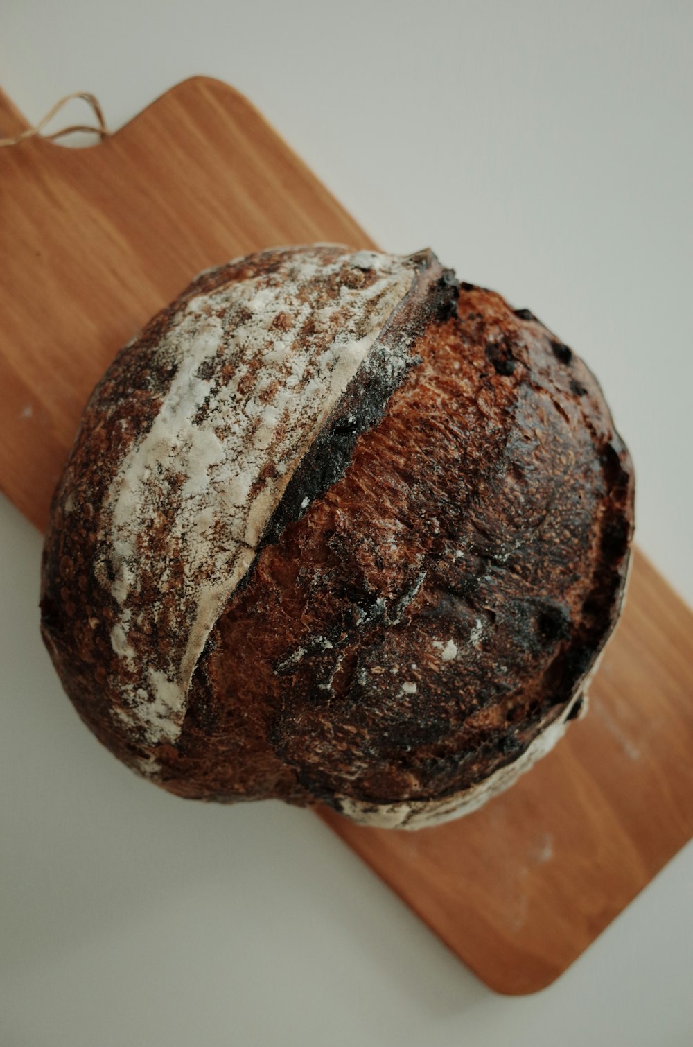 brown bread on white table