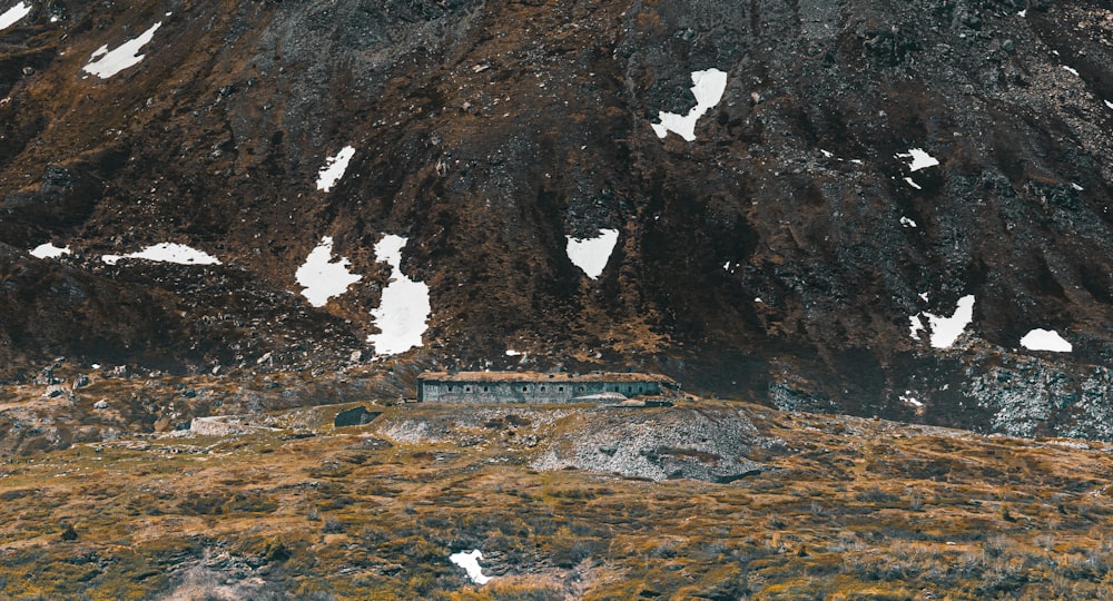 brown and white rock formation