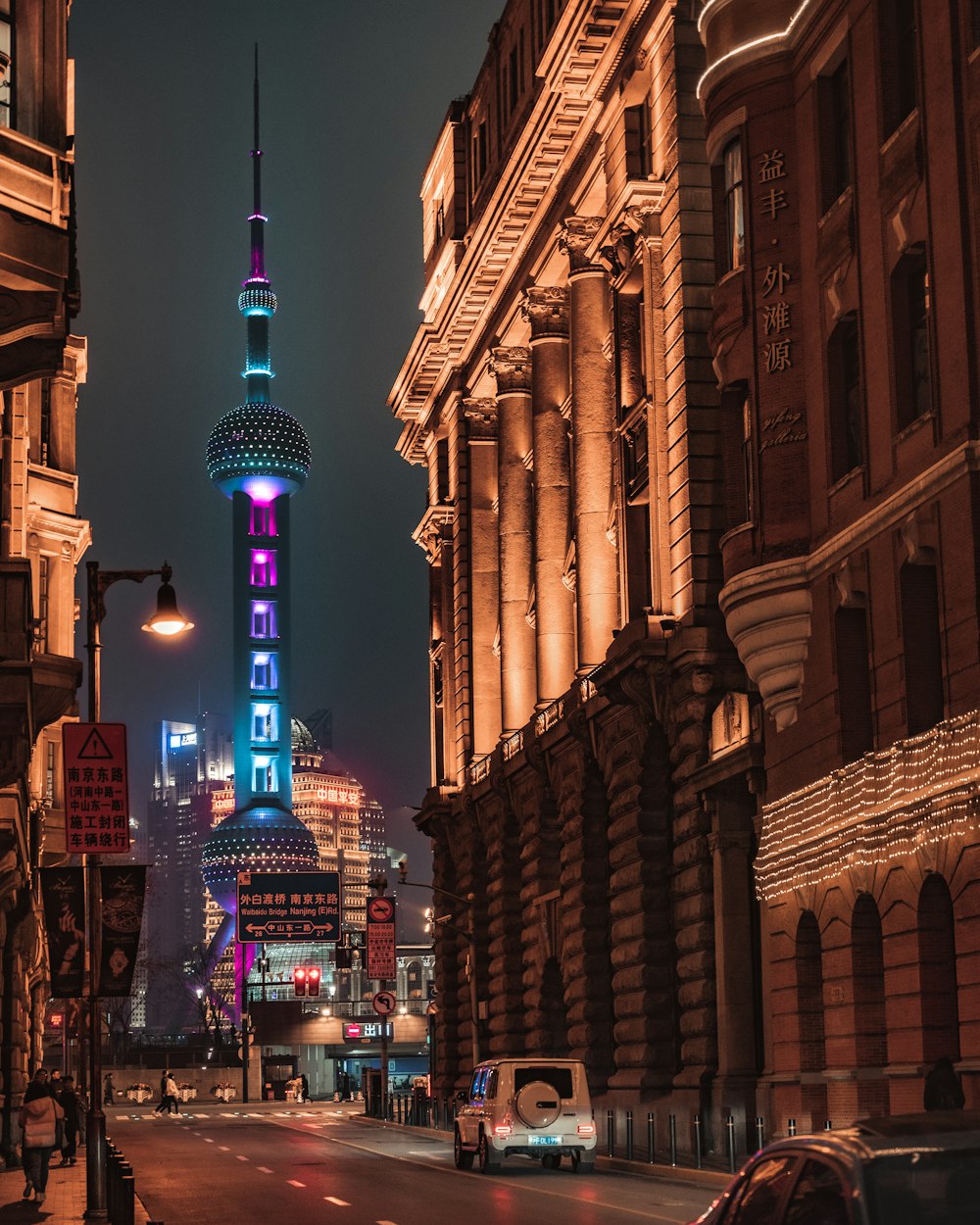 brown concrete building during night time