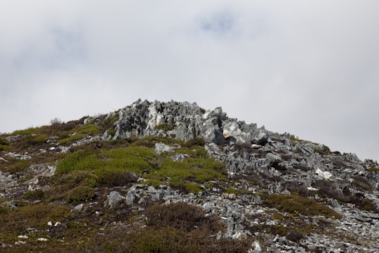 gray rocky mountain under white cloudy sky during daytime in Tasmania Australia