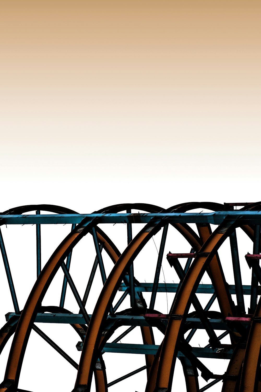 red and blue roller coaster rail