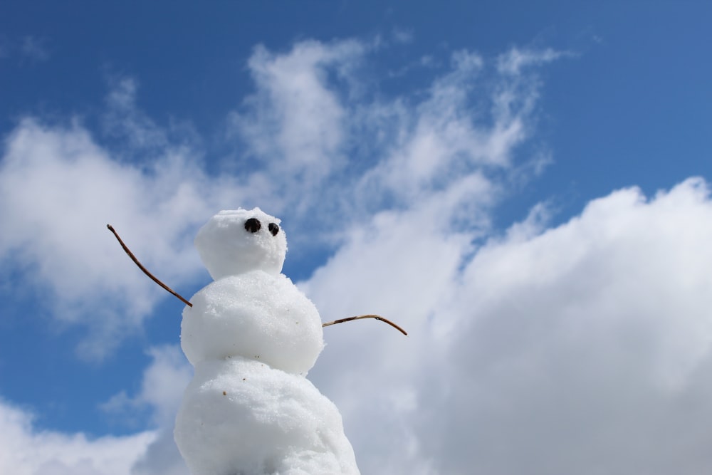white snowman under blue sky during daytime