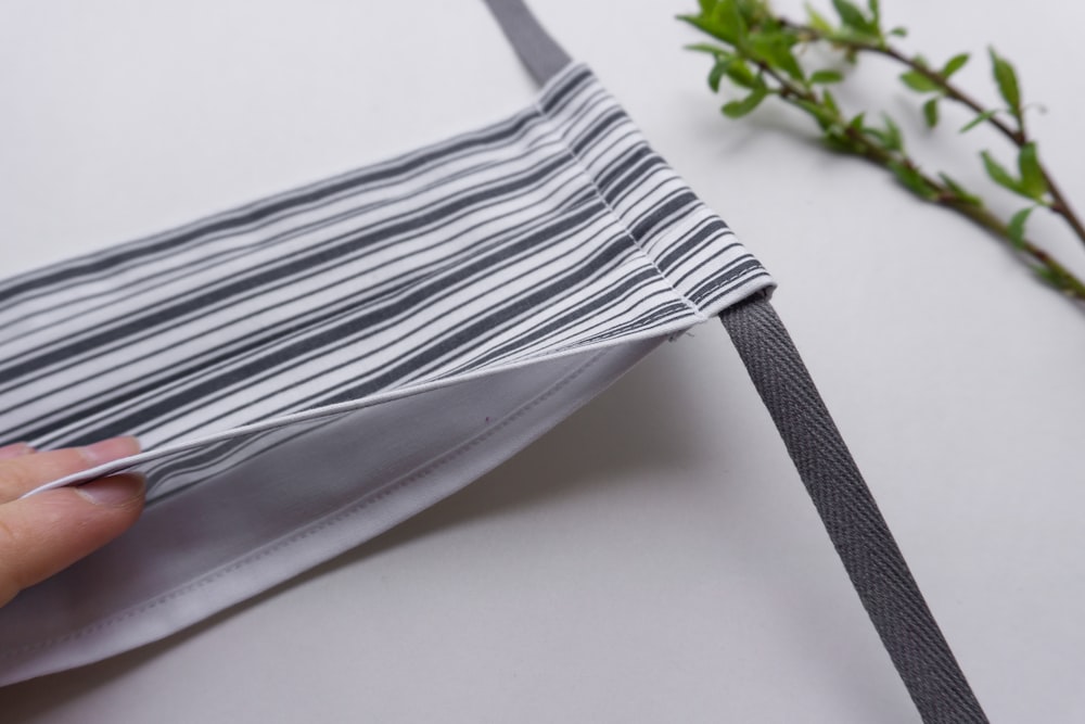 black and white striped textile