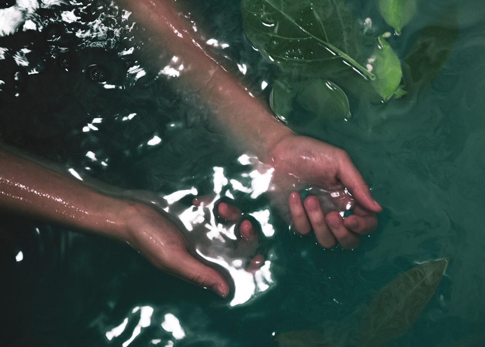 persons feet on water