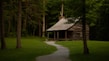 brown wooden house in the middle of green grass field