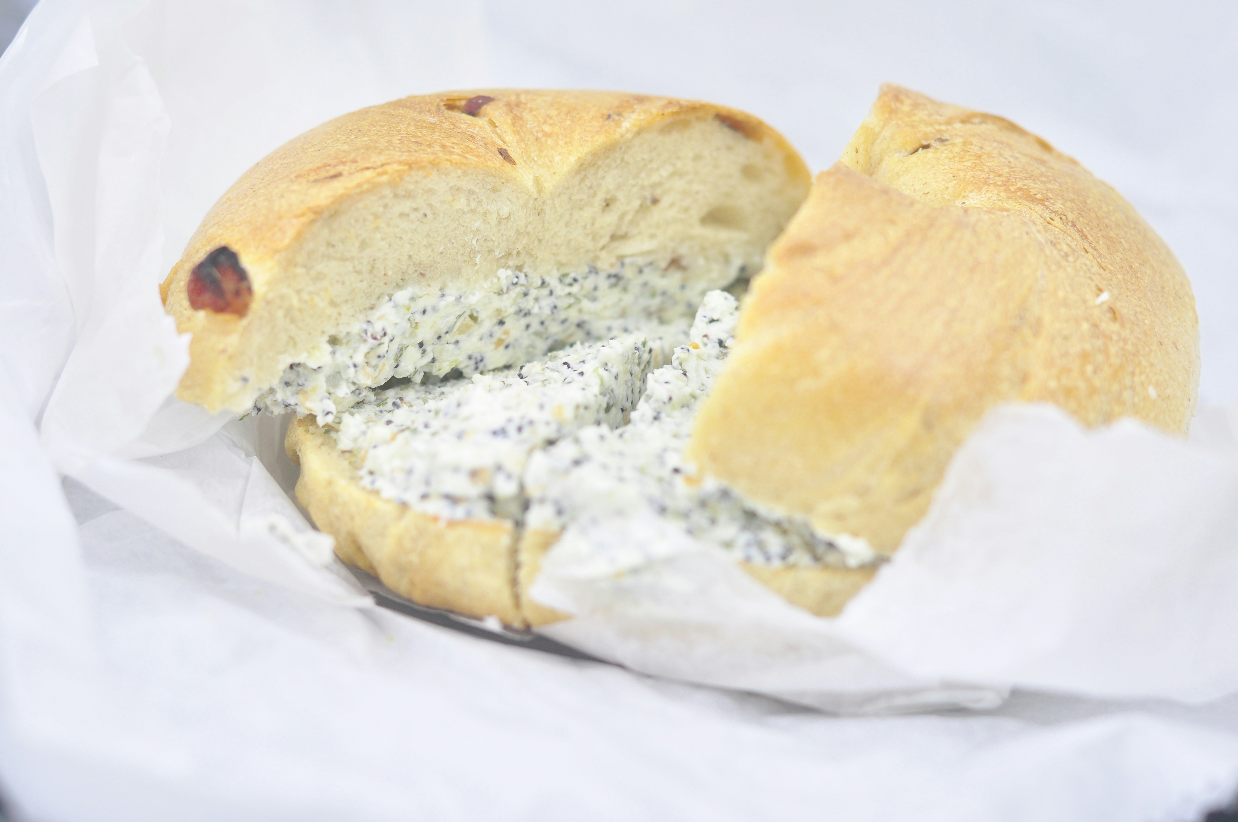 New York Style Bagel With Cream Cheese And Toppings