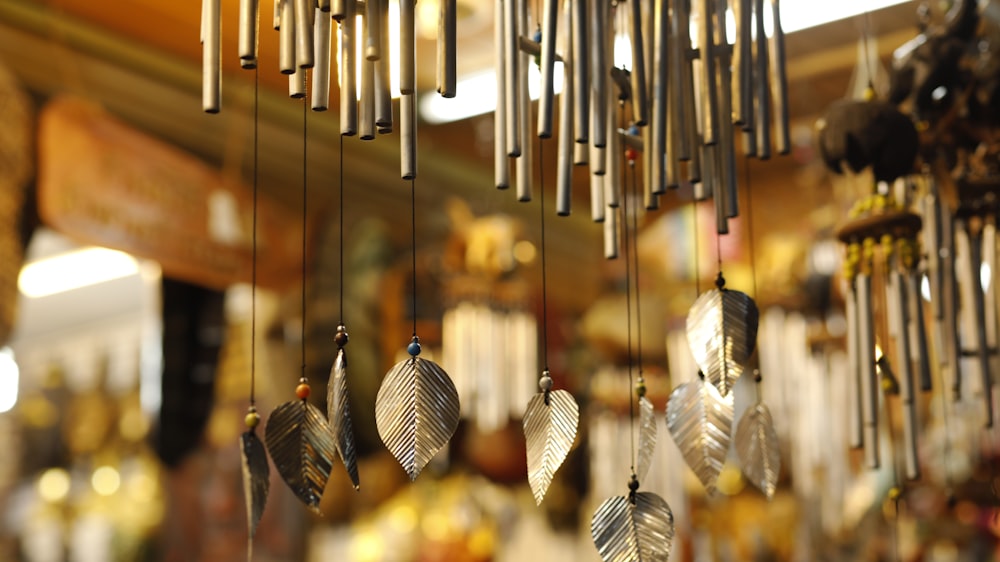 brown and white hanging decor