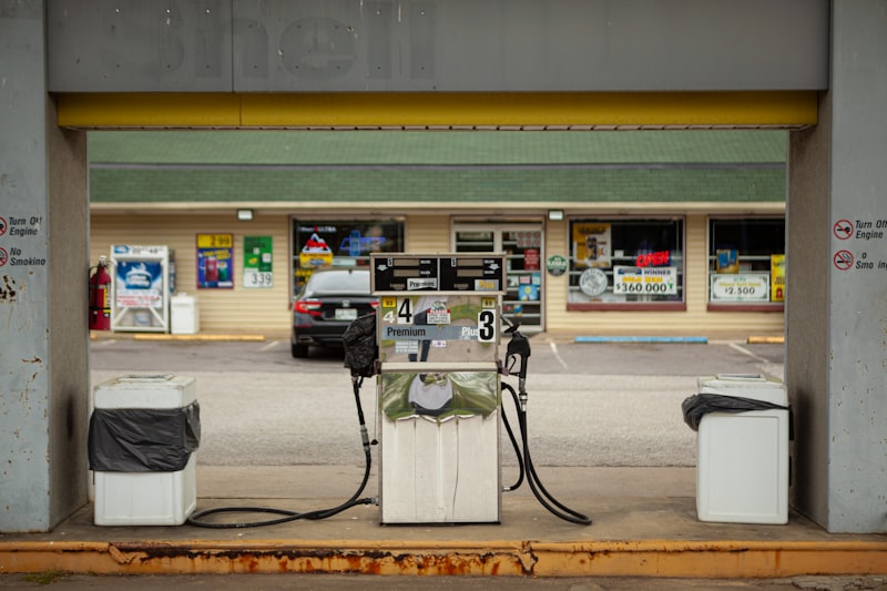 Gas pumps at a fuel station