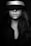 grayscale photo of woman wearing black hat