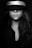 grayscale photo of woman wearing black hat