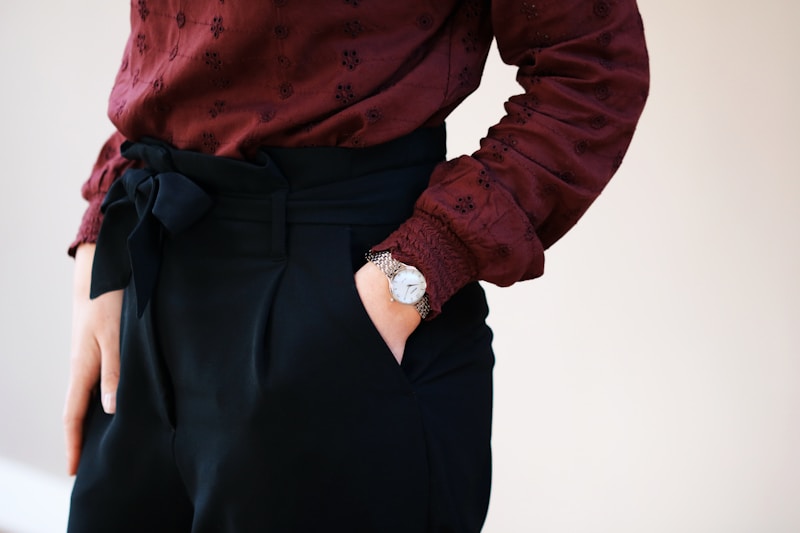 Elegant woman in floral blouse
