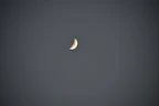 A serene sticker showing a crescent moon with stars and spiritual symbols on white
