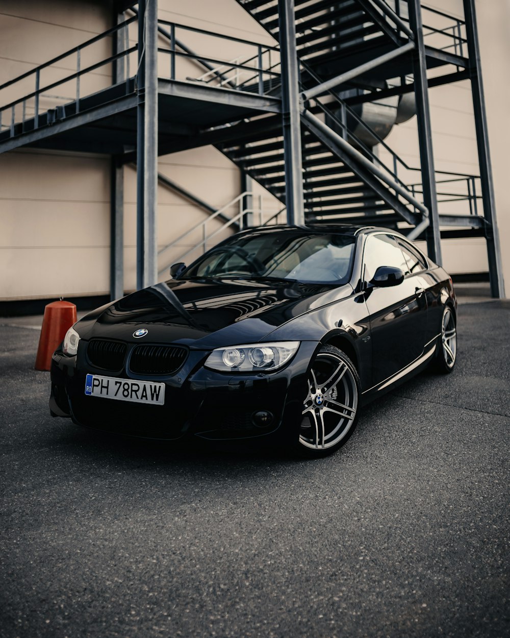 black bmw m 3 coupe parked in garage