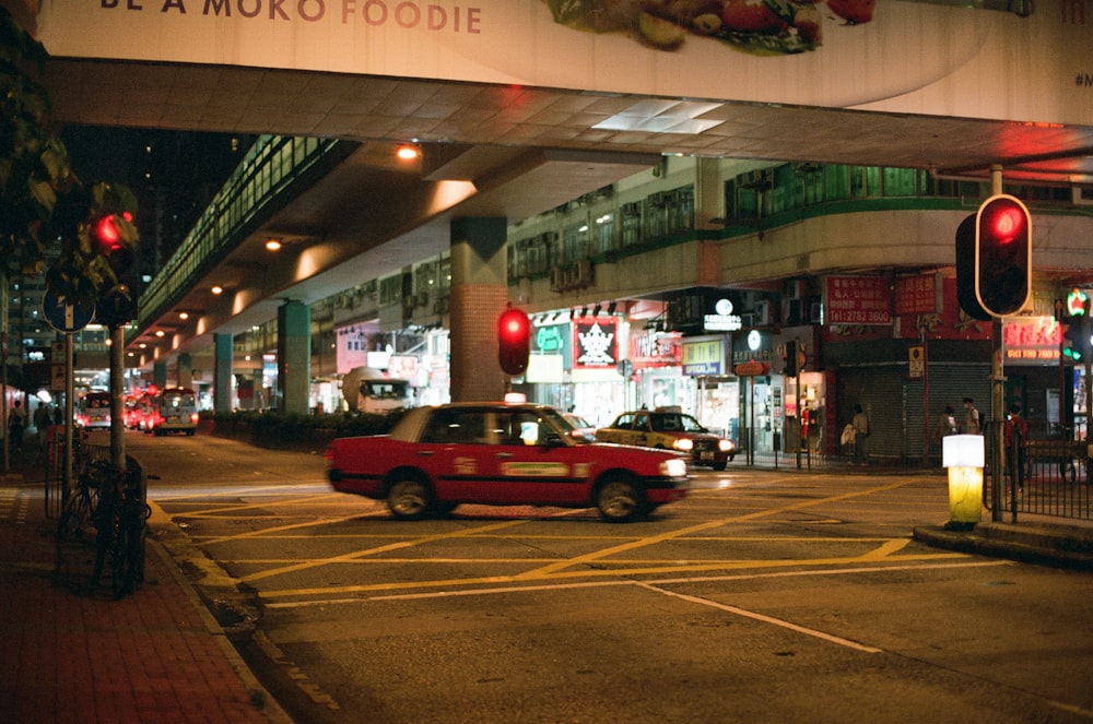 cars on road during night time