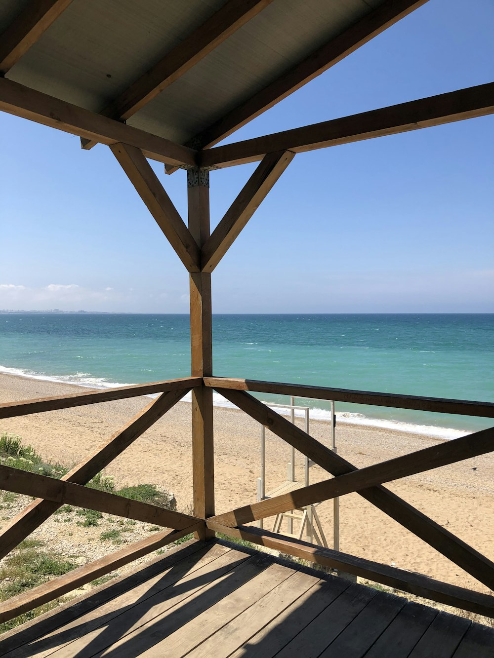 brown wooden frame near blue sea during daytime