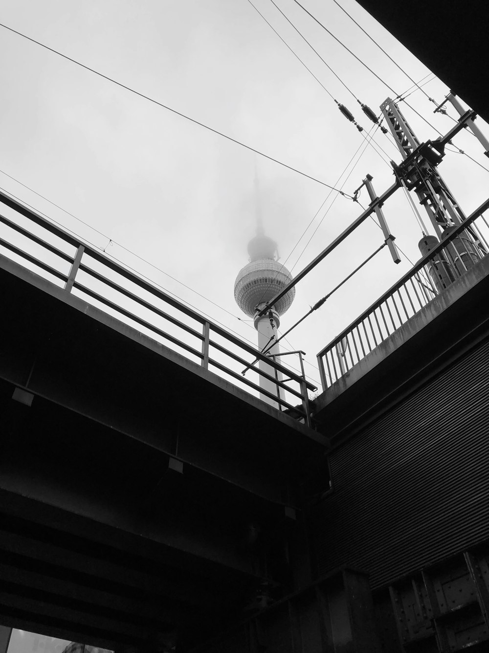 grayscale photo of a building