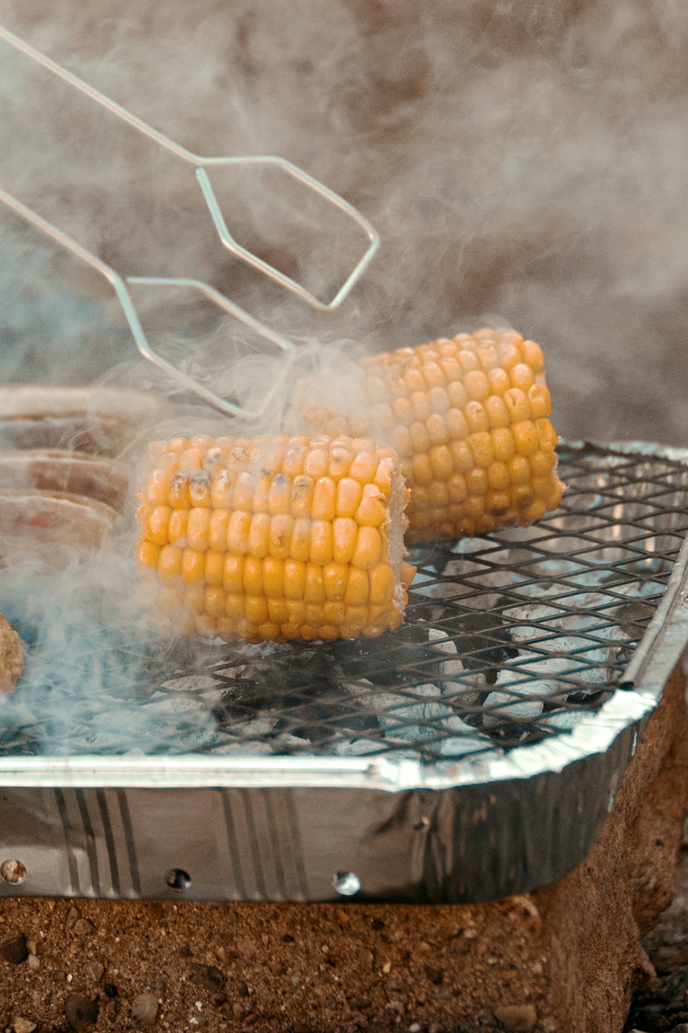 corn on clear glass tray