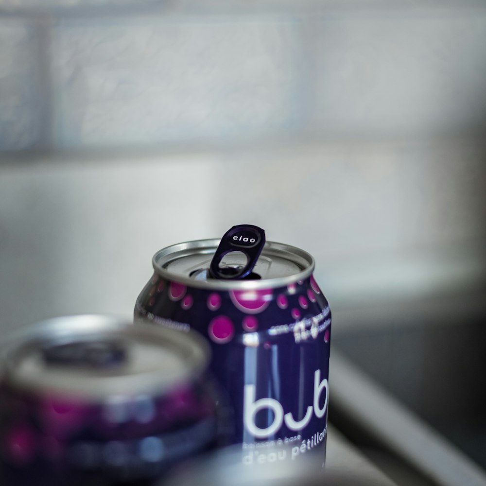 purple and black pepsi can