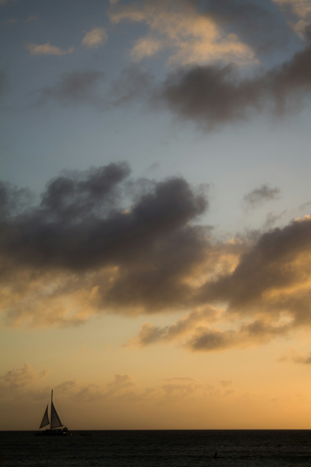 black clouds and blue sky