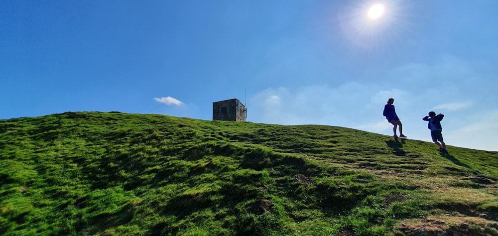 black house on green grass field under blue sky during daytime