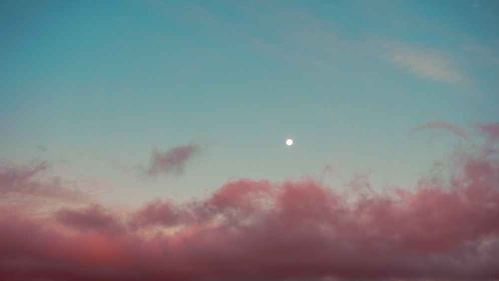 red clouds and blue sky