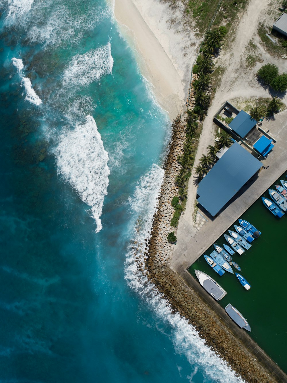 aerial view of beach during daytime