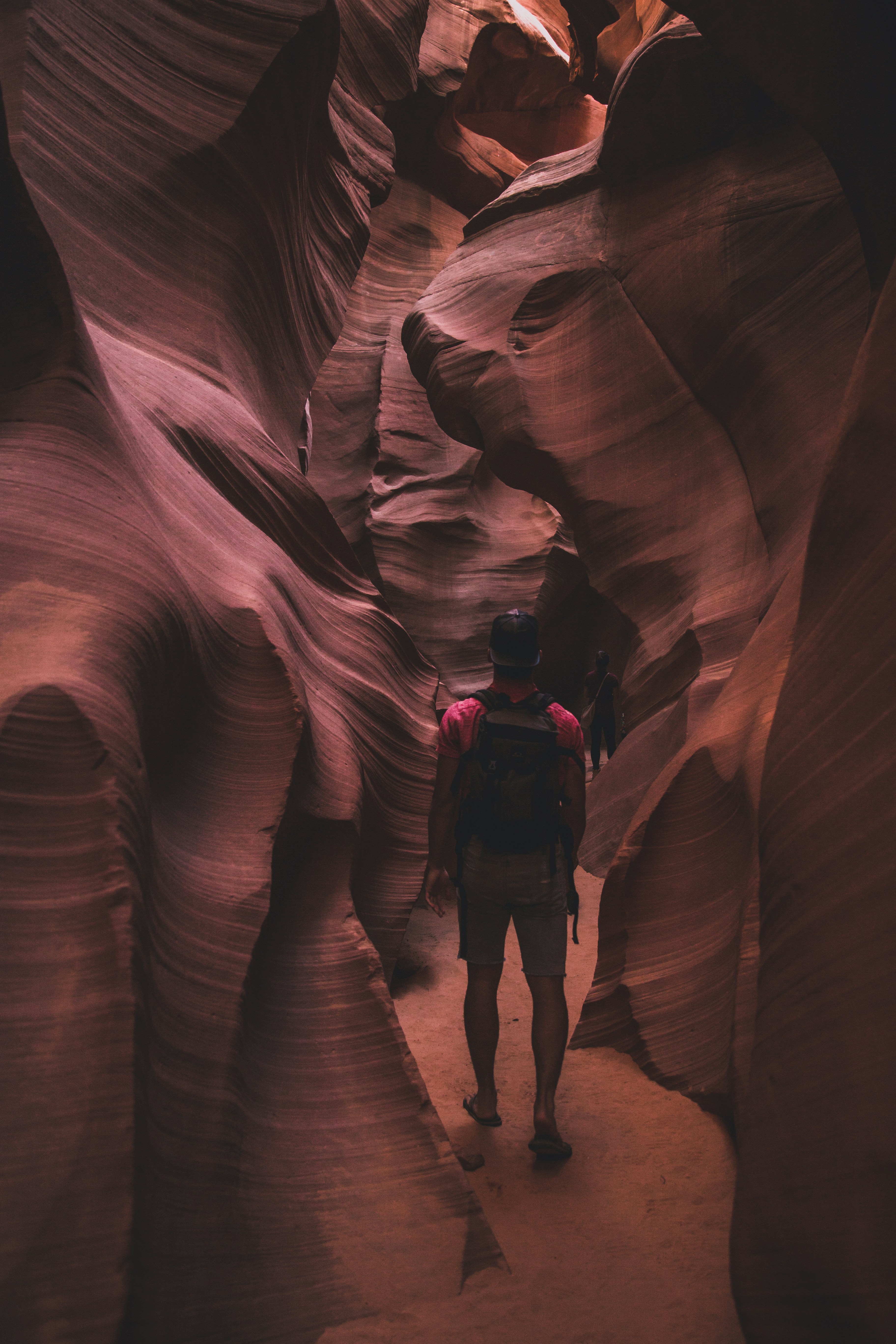 Walking through antelope canyon