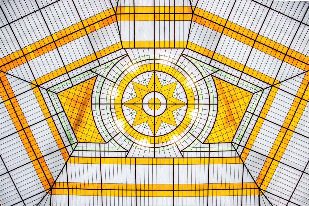 yellow and black round ceiling
