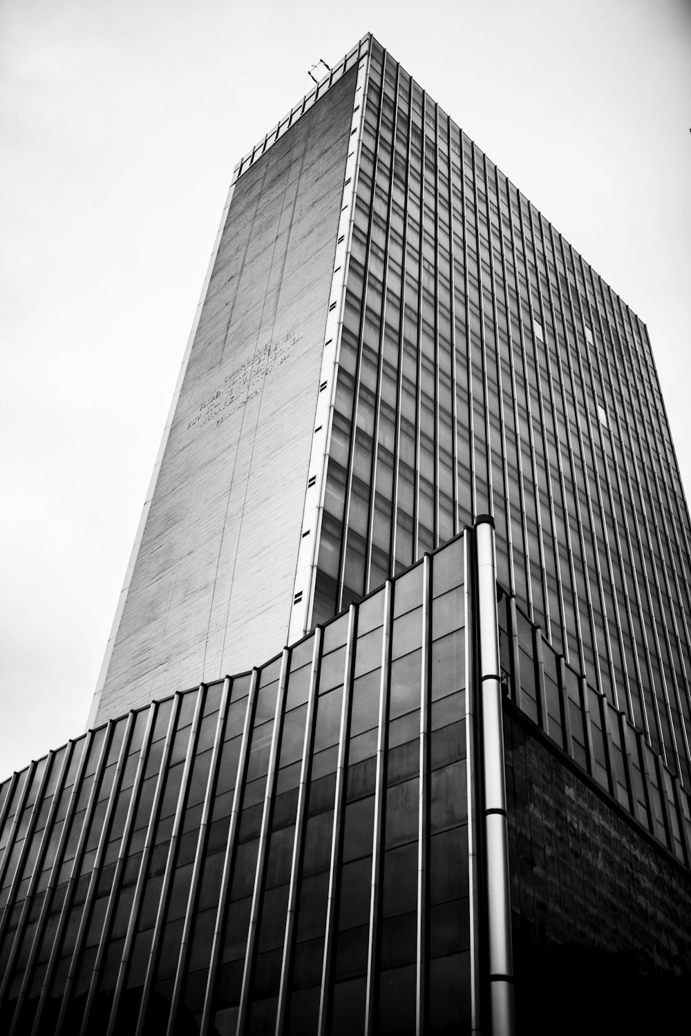 grayscale photo of high rise building