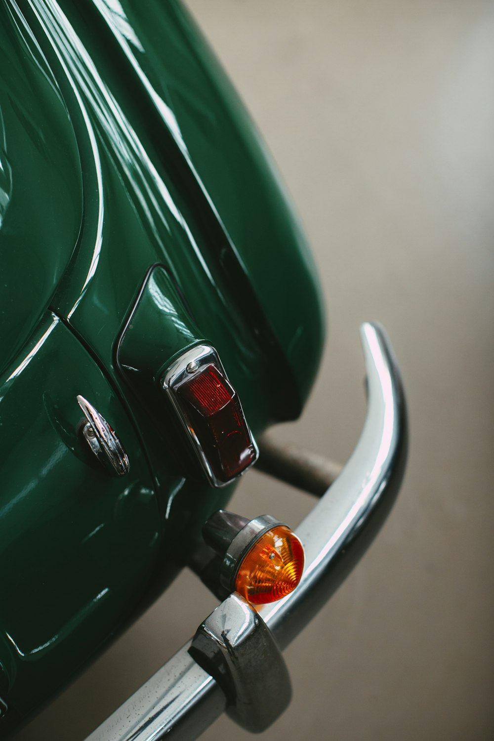 green car with silver handle