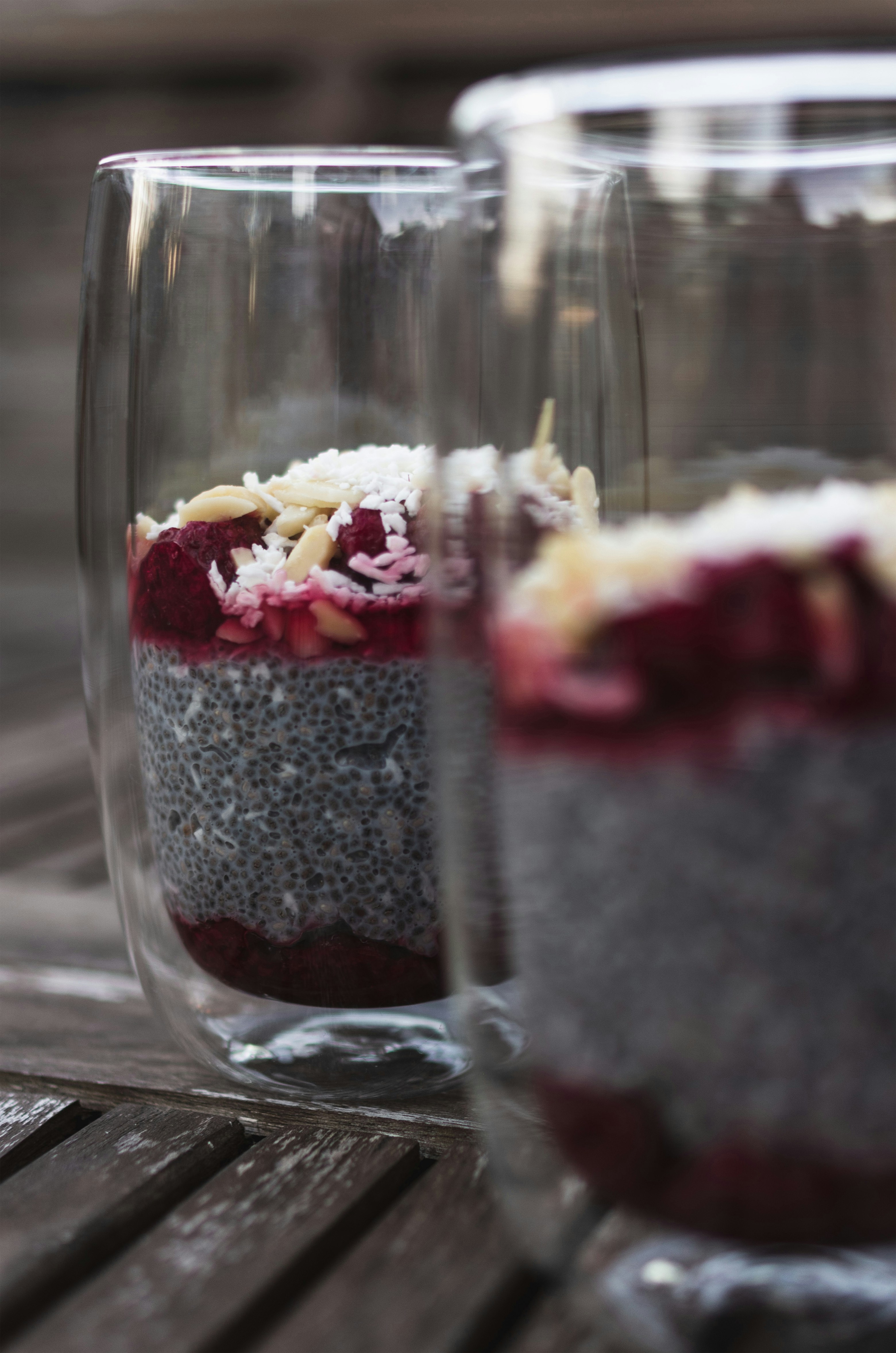 Chia pudding with raspberry