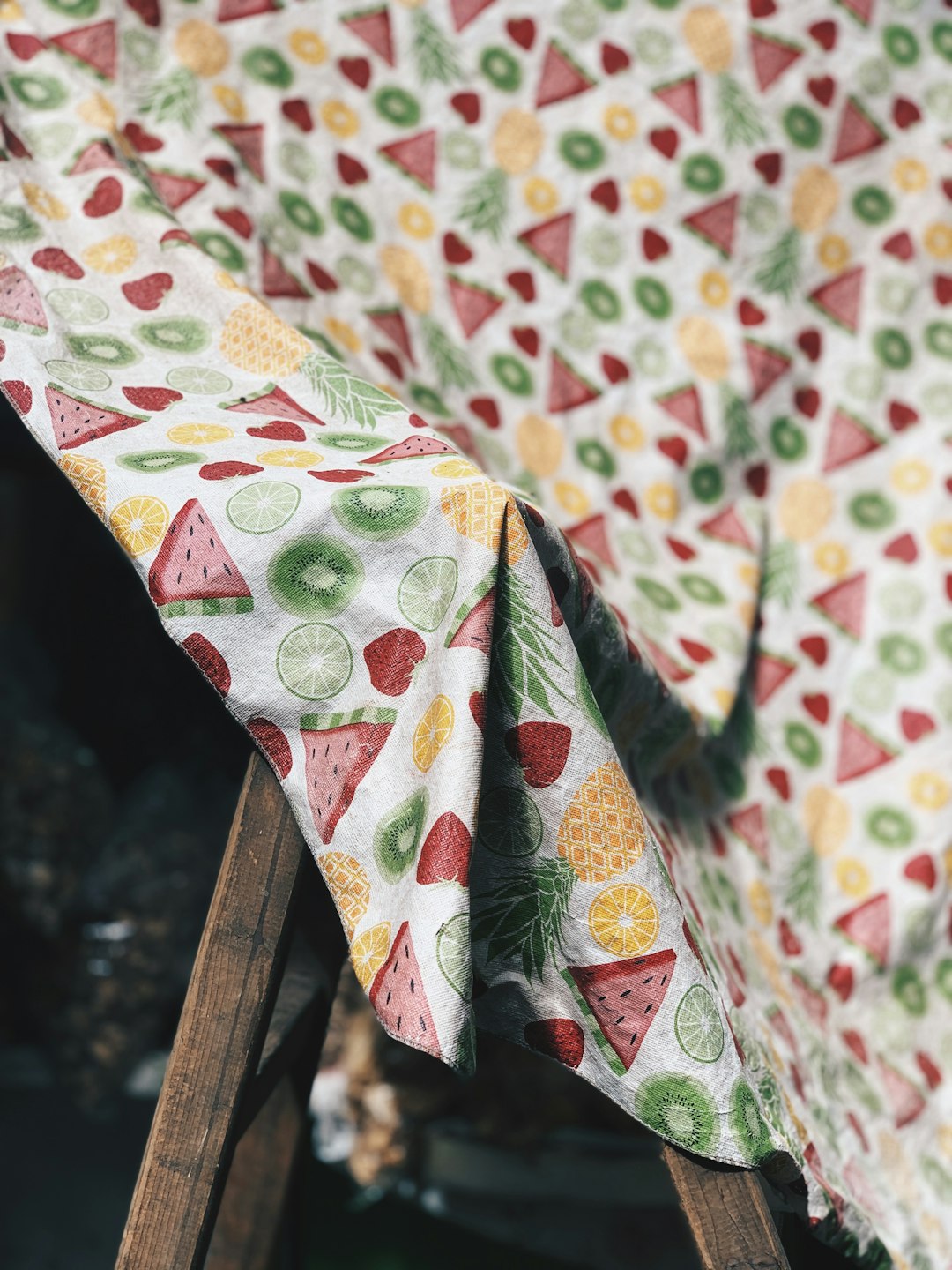 green yellow and red floral textile