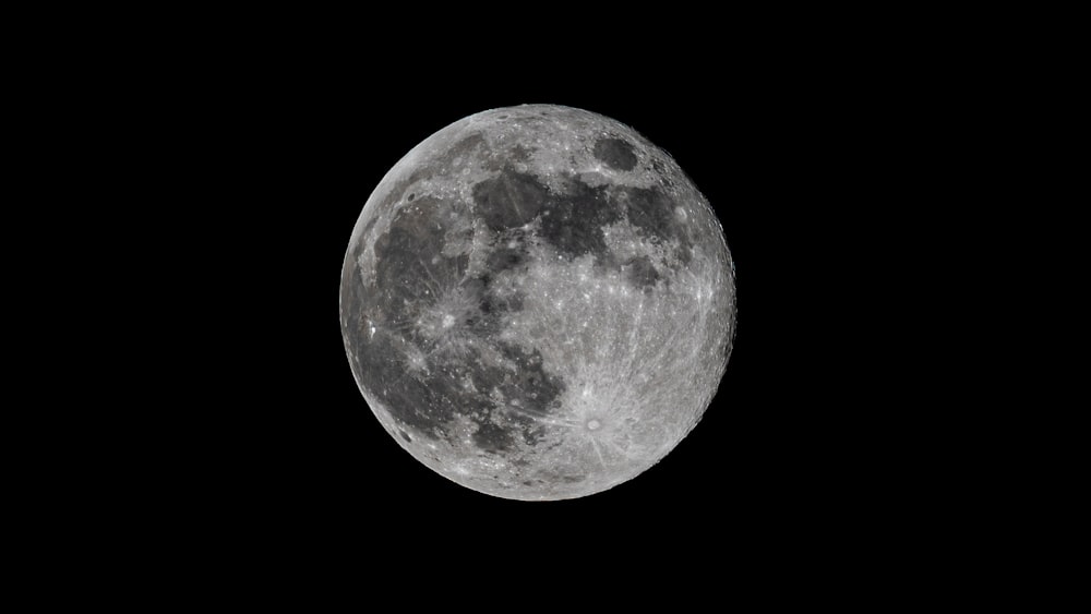 full moon in black background