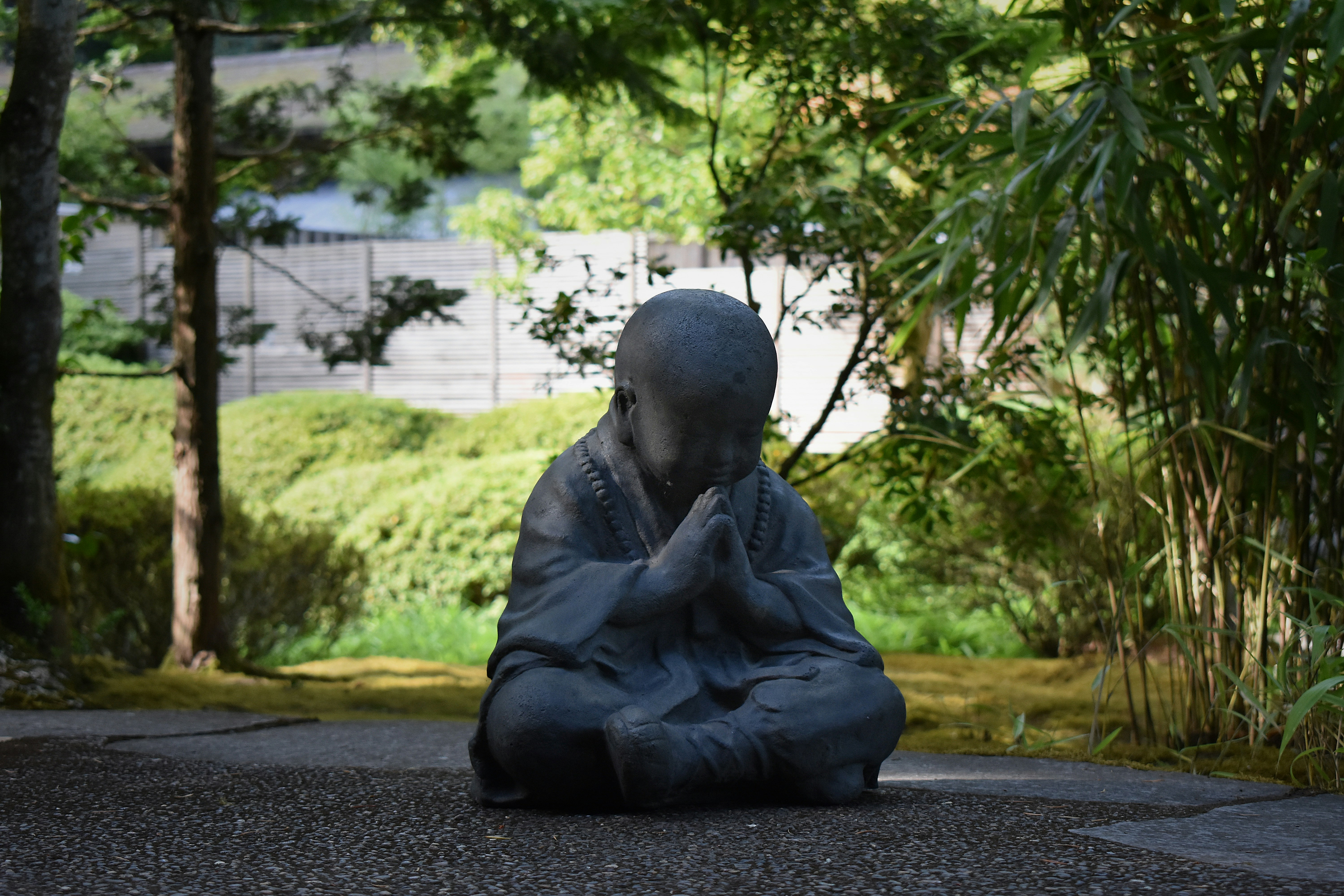statue of a man in black robe