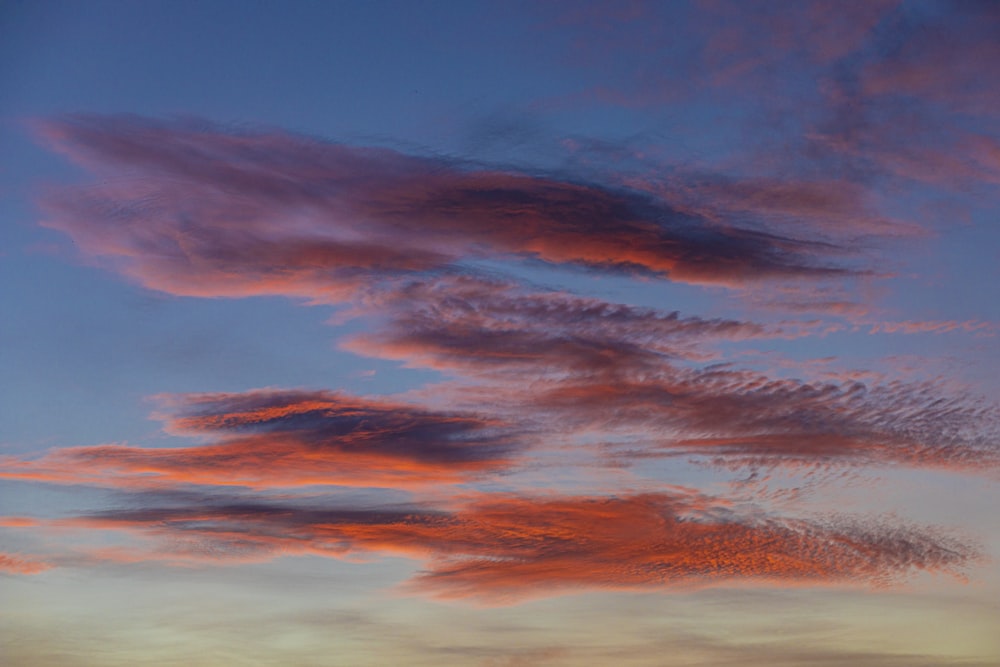 blue and orange cloudy sky