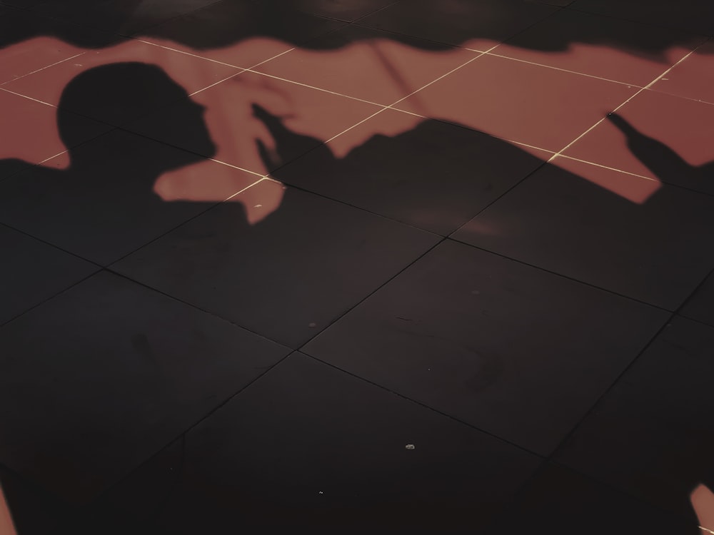 black floor tiles with shadow