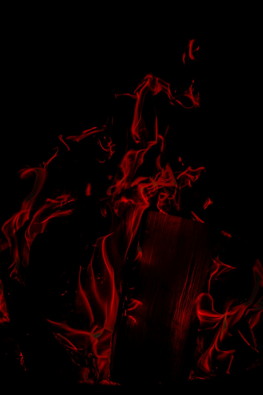 red and black fire digital wallpaper