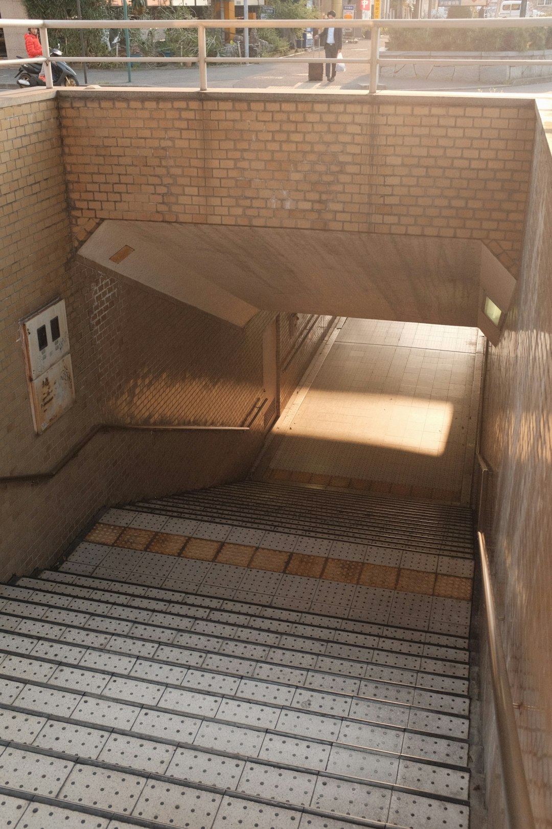 brown concrete staircase with no people