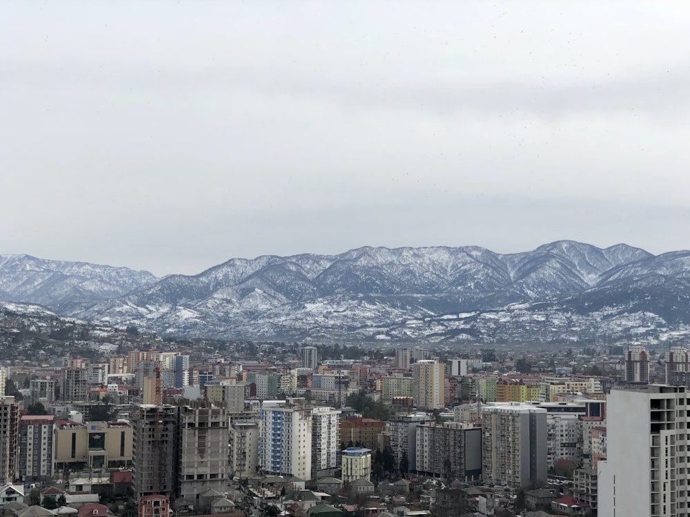 city skyline under white sky during daytime