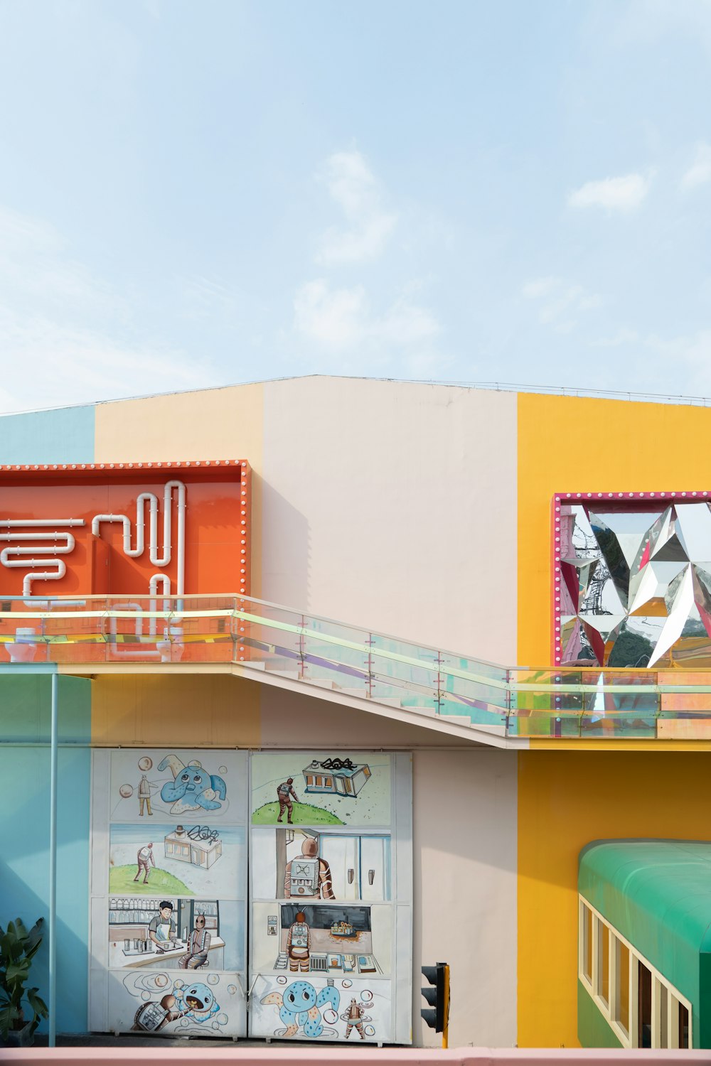 yellow and red concrete building under blue sky during daytime