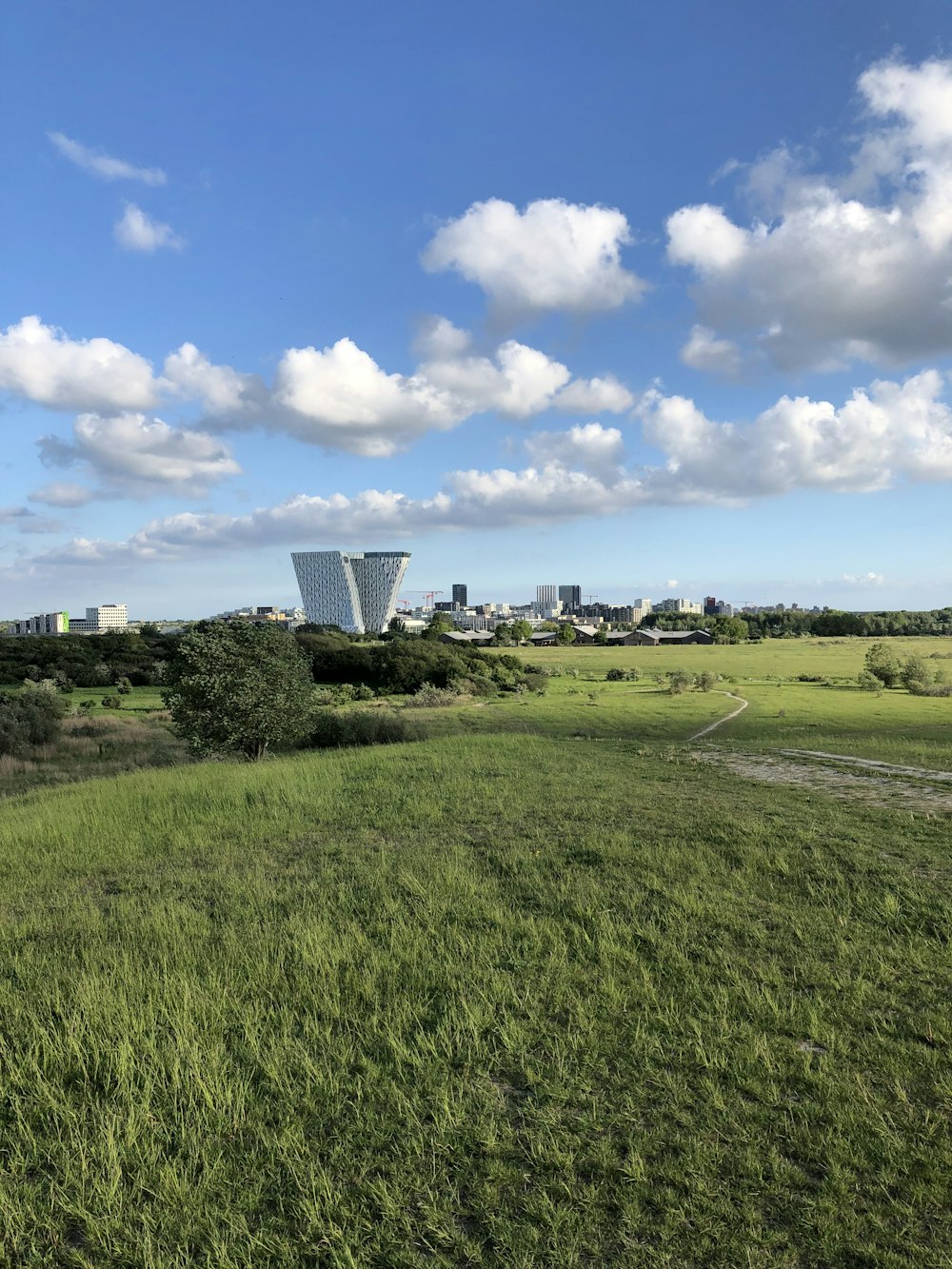 green grass field under blue sky and white clouds during daytime