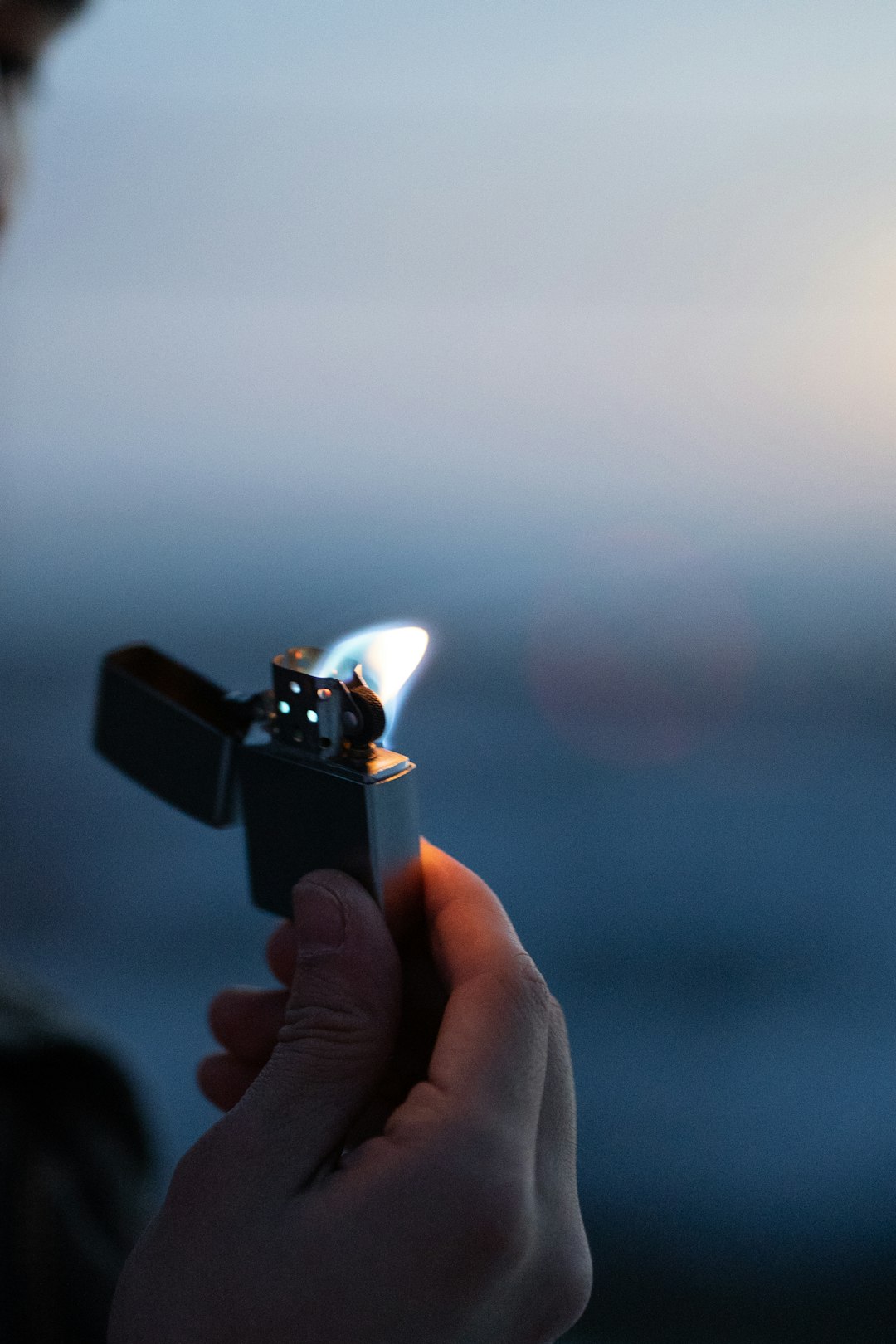 person holding black disposable lighter