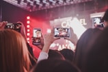 people watching concert during night time