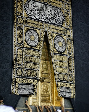 blue and gold floral wall decor