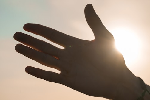 Sunlight streaming through hands joined together in solidarity.