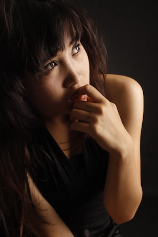 woman in black tank top
