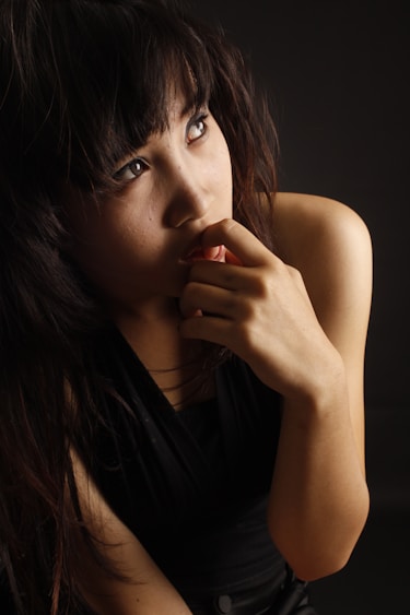 woman in black tank top