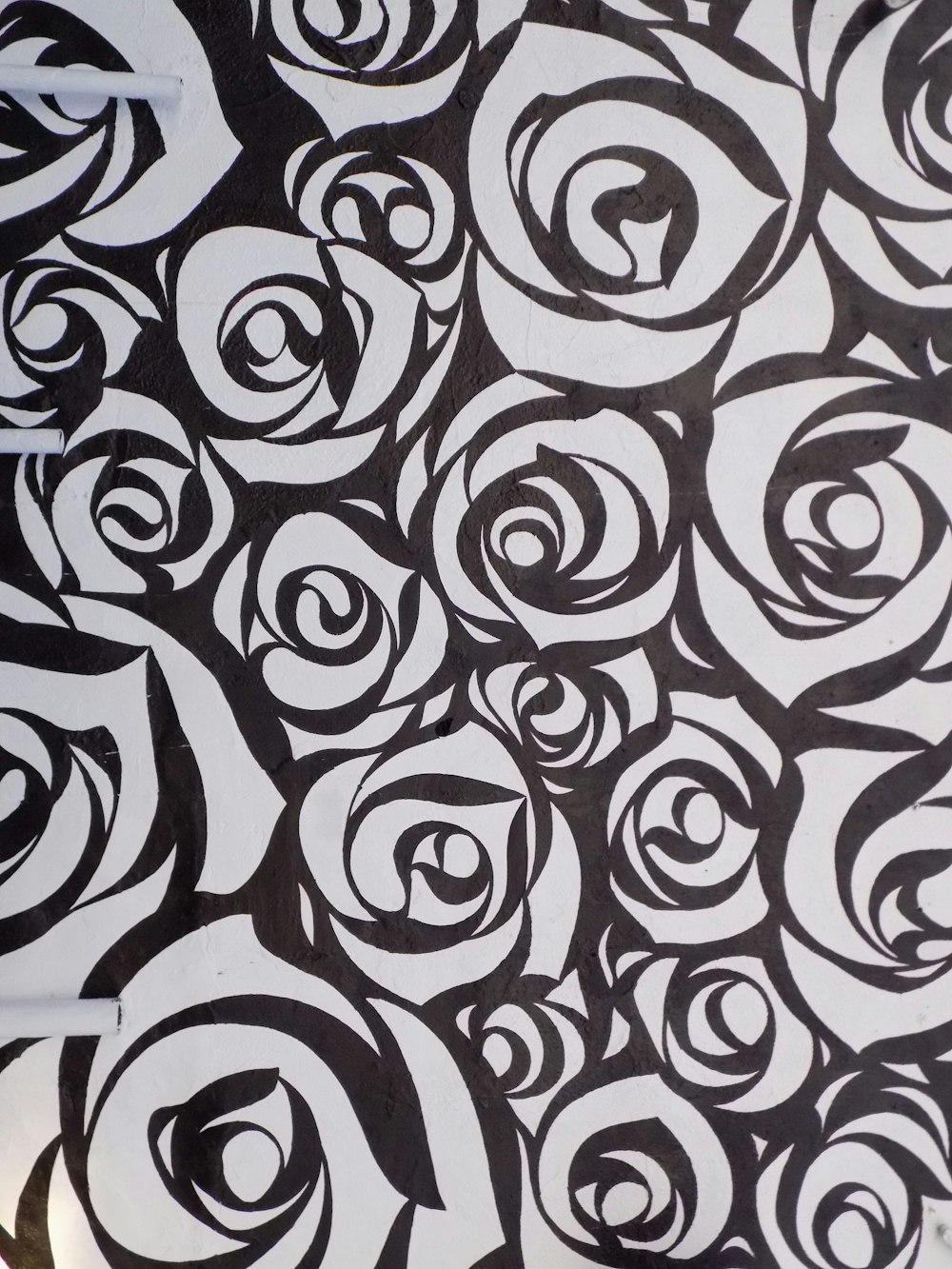 textile noir, blanc et rose